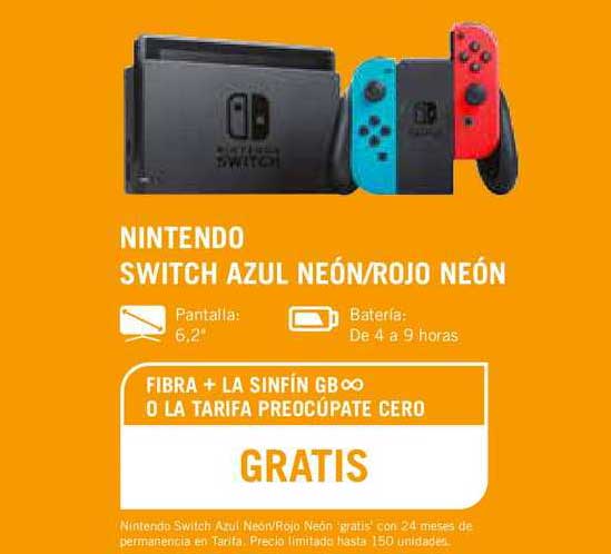 Yoigo Nintendo Switch Azul Neón ̸ Rojo Neón