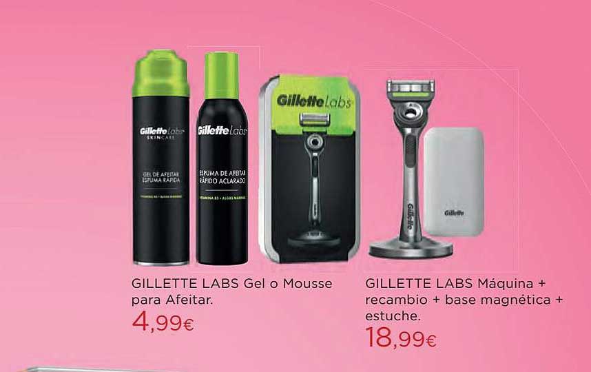 Hipercor Gillette Labs Gel O Mousse Para Afeitar Gillette Labs Máquina Recambio + Base Magnética + Estuche