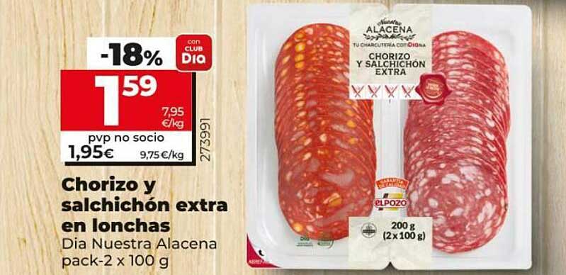 La Plaza De DIA Chorizo Y Salchichón Extra En Lonchas Dia Nuestra Alacena Pack-2