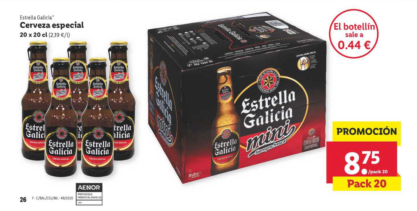Estrella Galicia Cerveza Especial 20 X 20 en LIDL