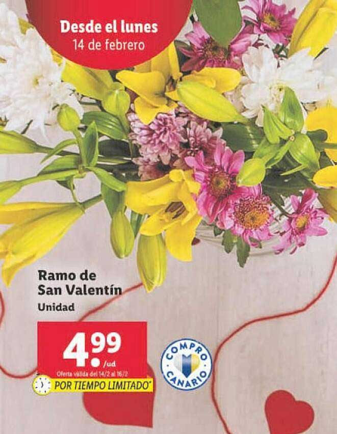 Oferta Ramo De Tulipanes ∕ Rosa ∕ Ramo De Rosas ∕ Ramo De San Valentín en  LIDL