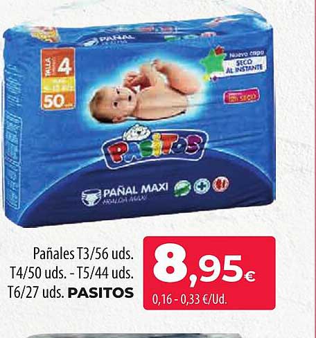 Bebé-Seco pañales de 9 a 14 kg talla 4 bolsa 78 unidades · DODOT ·  Supermercado El Corte Inglés El Corte Inglés