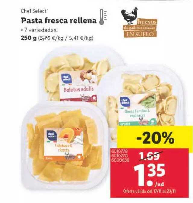Oferta Chef Select Pasta Rellena en LIDL