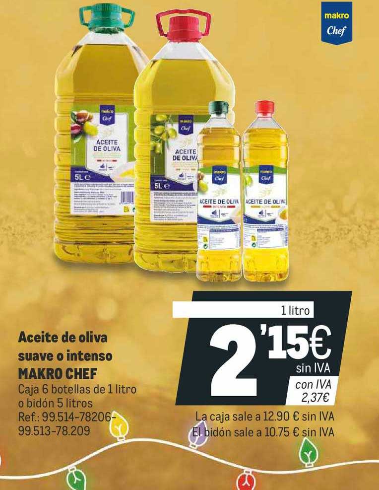 Oferta Aceite De Oliva Suave O Intenso Makro Chef en Makro