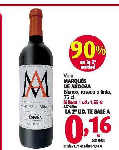 Alimerka Vino Marqués De Ardoza 90% En La 2a Unidad