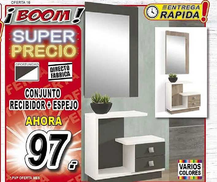 Muebles Boom Conjunto Recibidor + Espejo
