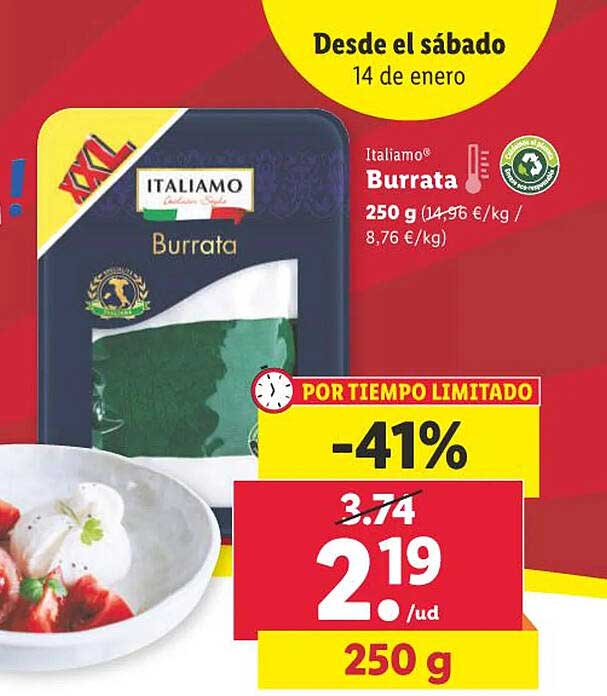 Oferta Italiamo Burrata en LIDL