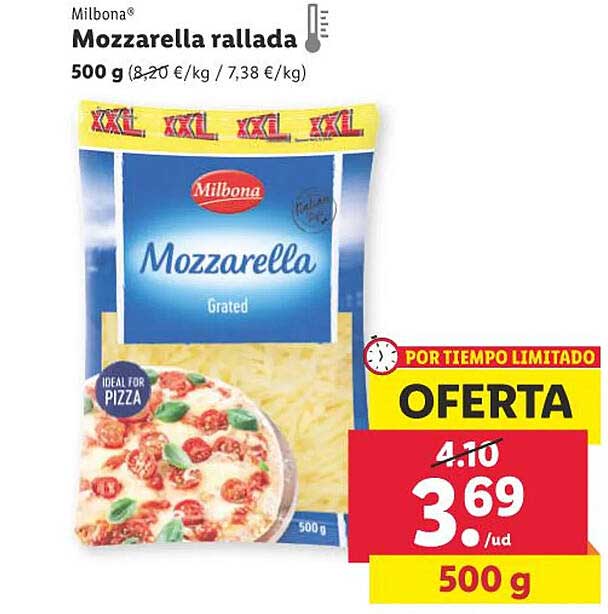 Oferta Milbona Mozzarella Rallada en LIDL CatalogosOfertas.es