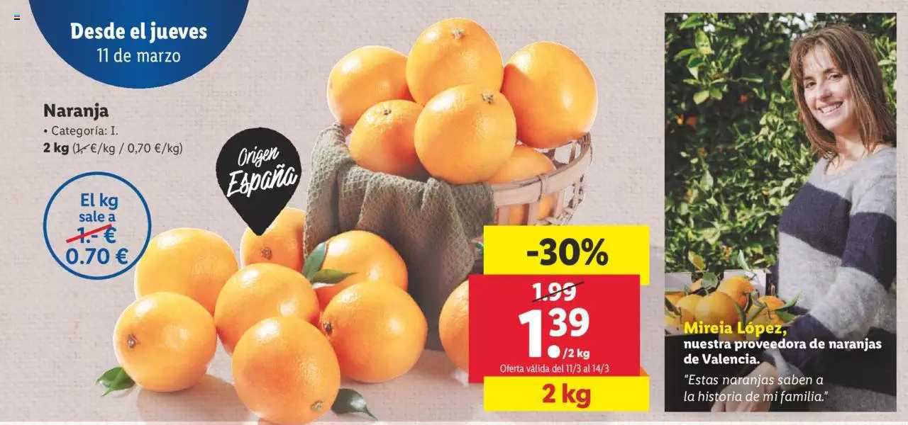 Oferta -30% Naranja en LIDL