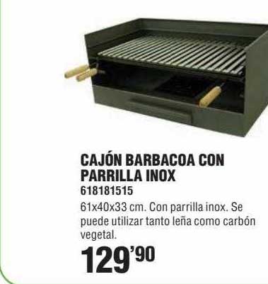 Cajon Barbacoa con Parrilla Inox 61x40x33 cm