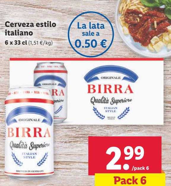 Oferta Cerveza Estilo Italiano en LIDL CatalogosOfertas.es