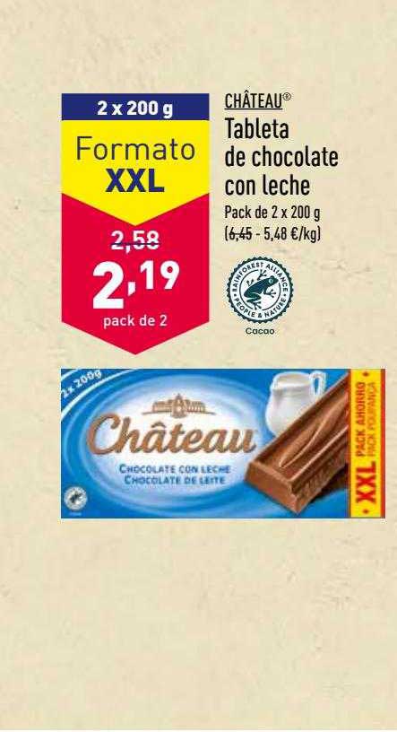 ALDI Château Tableta De Chocolate Con Leche