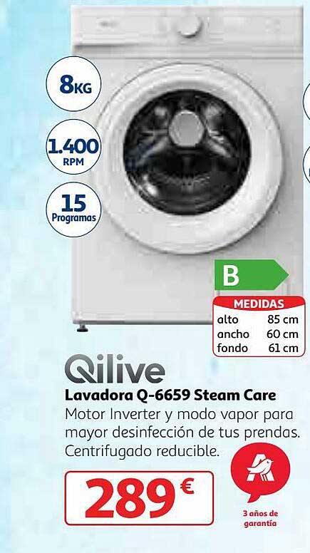 Alcampo Qilive Lavadora Q-6659 Steam Care