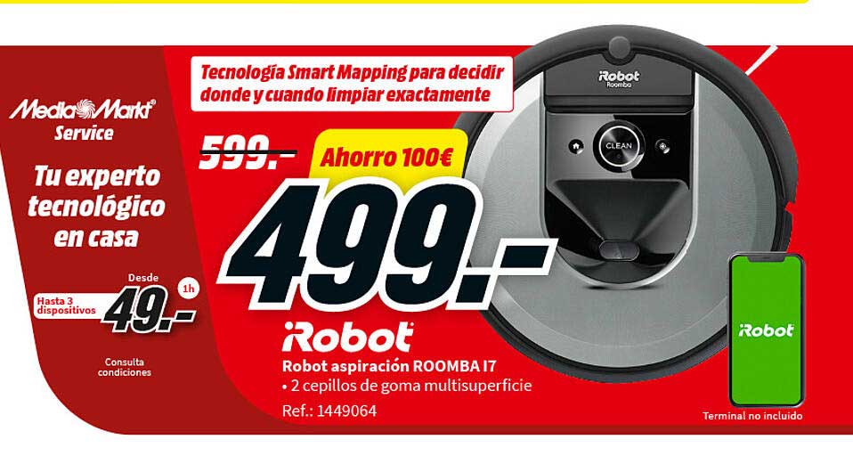 Oferta Robot Aspiración Roomba I7 en MediaMarkt