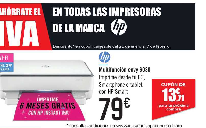Oferta Hp Multifunción Envy 6030 en Carrefour