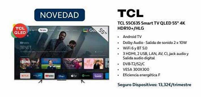 Movistar Tcl 55c635 Smart Tv Qled 55