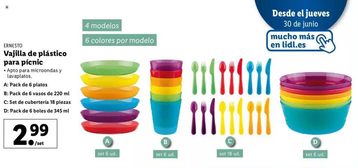 LIDL Ernesto Vajilla De Plástico Para Pícnic