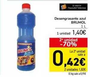 Oferta Desengrasante Azul Brumol 2a Unidad -70% en Carrefour 