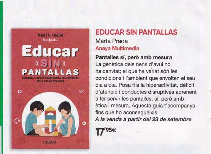 Oferta Educar Sin Pantallas Marta Prada Anaya Multimedia en Fnac 