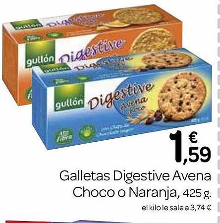 galletas digestive avena naranja, 425g - El Jamón