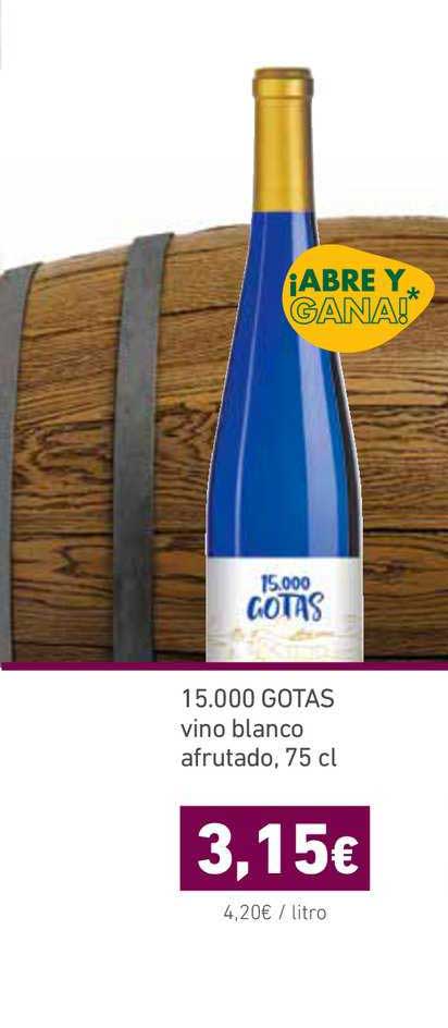 HiperDino 15.000 Gotas Vino Blanco Afrutado, 75 Cl