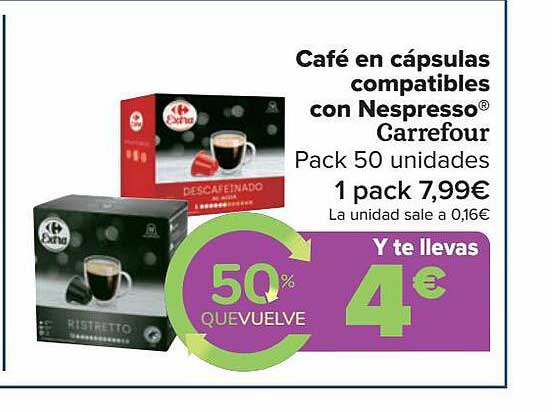 Oferta Café En Cápsulas Compatibles Con Nespresso Carrefour en Carrefour