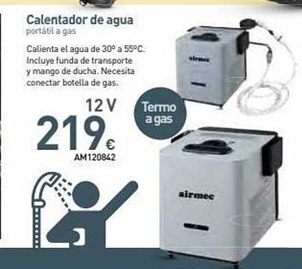 CALENTADOR DE AGUA PORTATIL A GAS 12 V AIRMEC