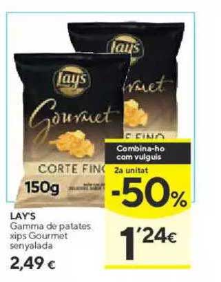 Caprabo 2a Unitat -50% Aly's Gamma De Patates Xips Gourmet Sanylada