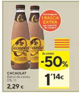 Caprabo 2a Unitat -50% Cacaolat Batut De Cacau 0%