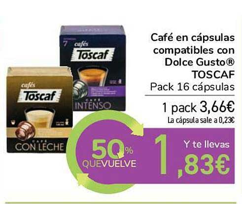 Oferta Café En Cápsulas Compatibles Con Dolce Gusto Toscaf en Carrefour