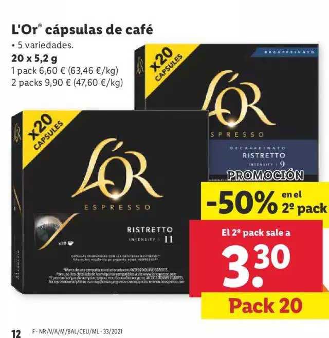 Oferta L'or Cápsulas De Café en LIDL