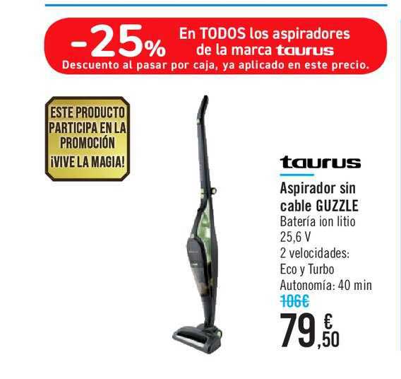 Oferta Taurus Aspirador Sin Cable Guzzle en Carrefour Market