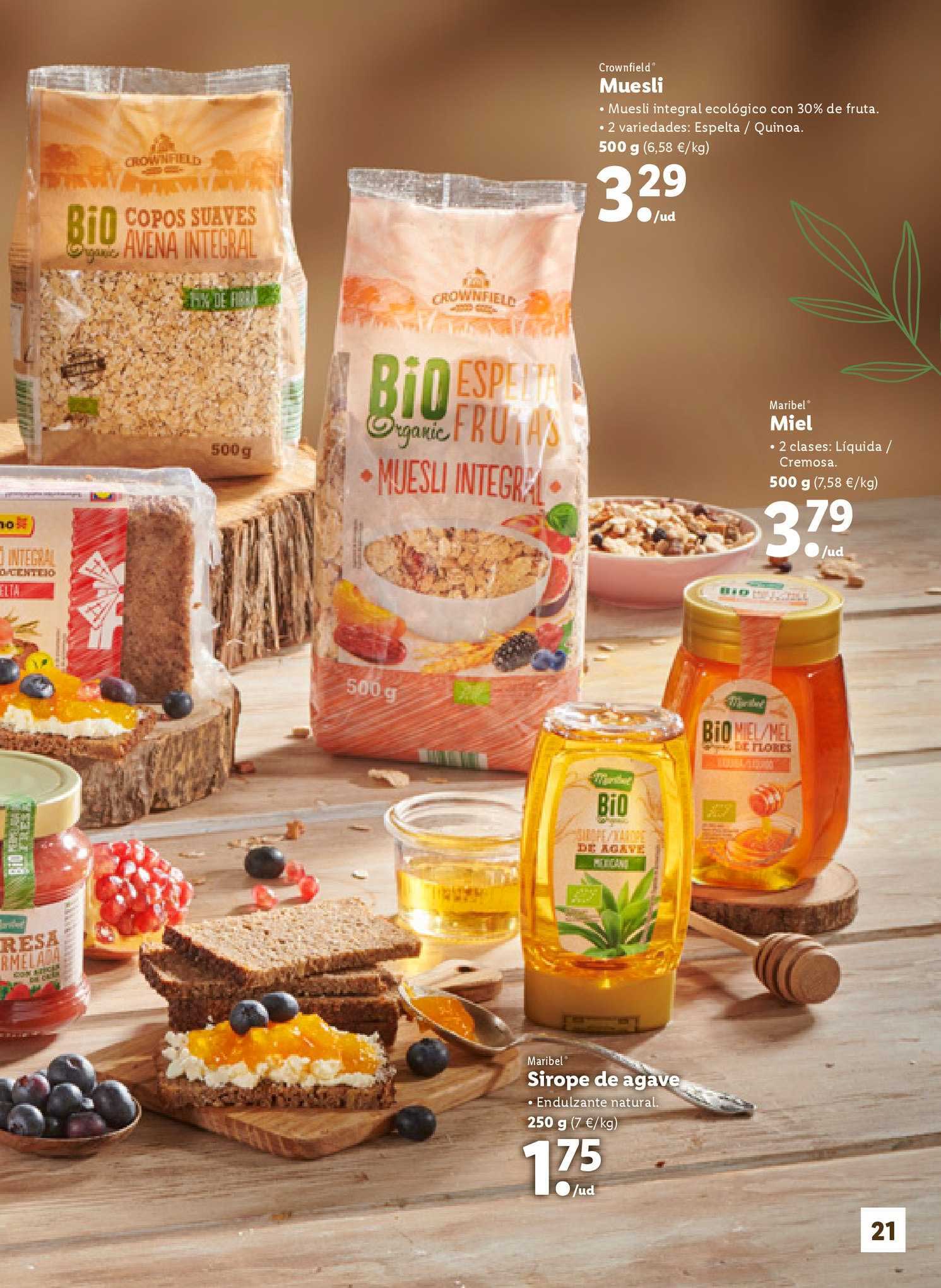 Oferta Crownfield Muesli 500 G, Maribel Miel 500 G, Maribel Sirope De