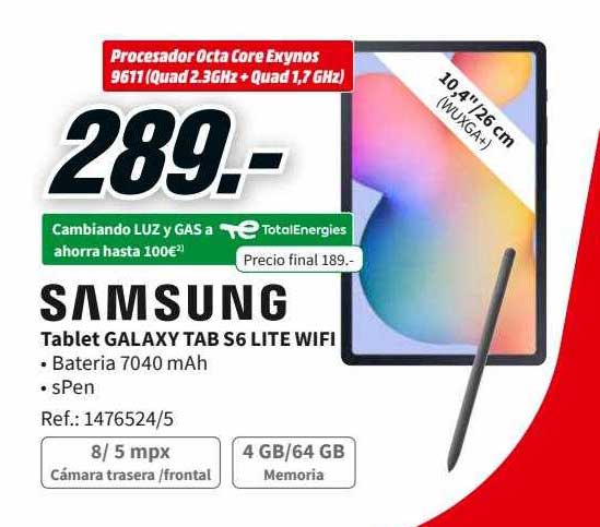 Tablet SAMSUNG Galaxy Tab S6 Lite 10.4 (2020) Wi-Fi 4GB/64GB Szary  SM-P610NZAAXEO - opinie, cena - MediaMarkt.pl
