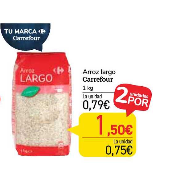 Oferta Arroz Largo Carrefour 1 Kg en Carrefour Market