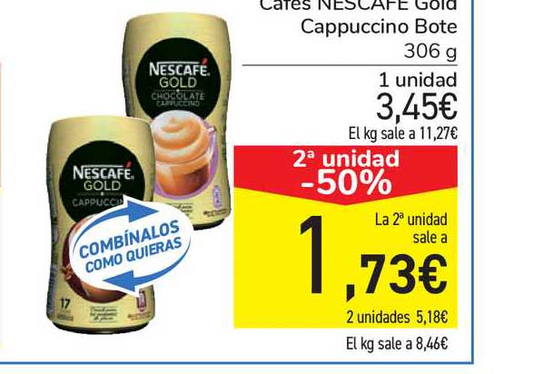 Cappuccino café soluble bote 250 g · NESCAFE GOLD · Supermercado El Corte  Inglés El Corte Inglés