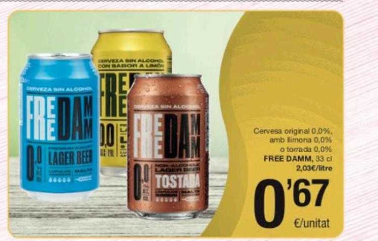 SPAR Fragadis Cervesa Original 0.0% Amb Llimona 0.0% O Torrada 0.0% Free Damm