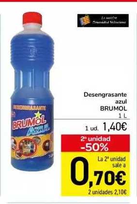 Oferta 2a Unidad -50% Desengrasante Azul Brumol en Carrefour 