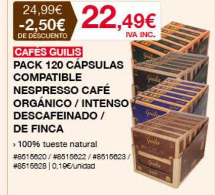 Cápsulas Compostables Nespresso® Café Intenso 120 uds - Cafés Guilis