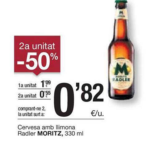 BonpreuEsclat 2a Unitat -50% Cervesa Amb Llimona Radler Moritz