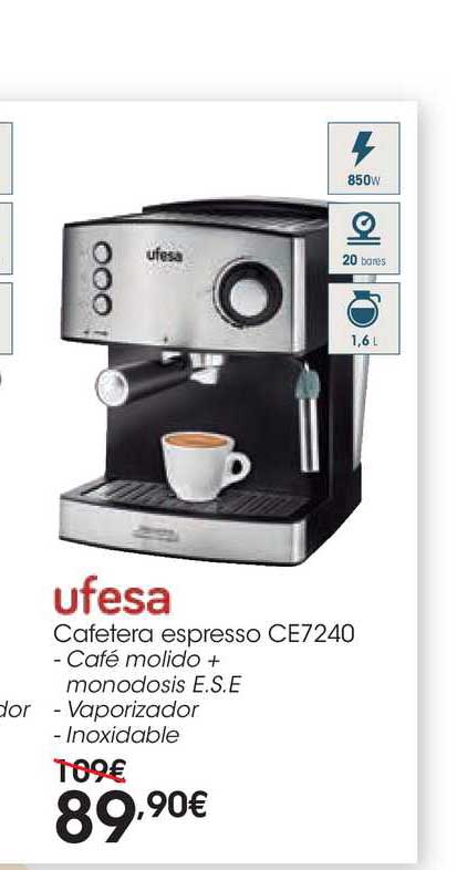 Oferta Ufesa Cafetera Espresso CE7240 en EROSKI