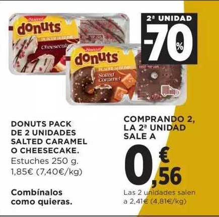 El Corte Inglés 2a Unidad -70% Donuts Pack De 2 Unidades Salted Caramel O Cheesecake