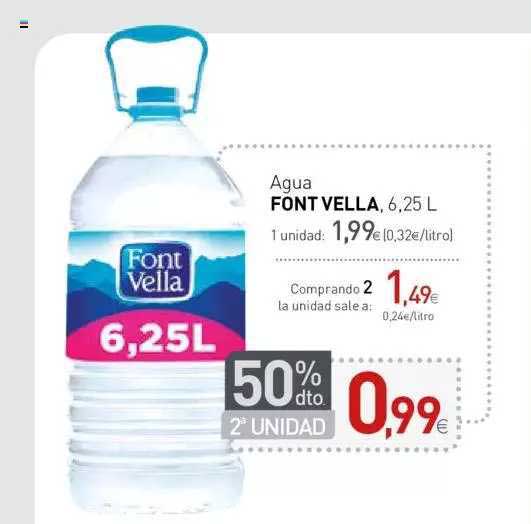 Condis 50% Dto. 2ª Unidad Agua Font Vella, 6.25l