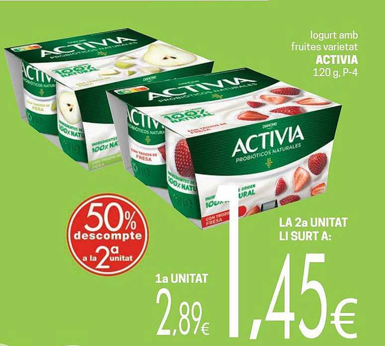 Valvi Supermercats 50% Descompte A La 2a Unitat Iogurt Amb Fruites Varietat Activia