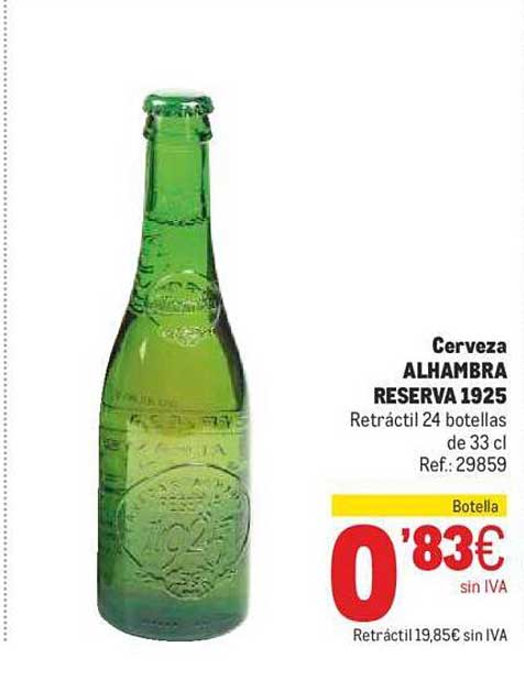 Makro Cerveza Alhambra Reserva 1925