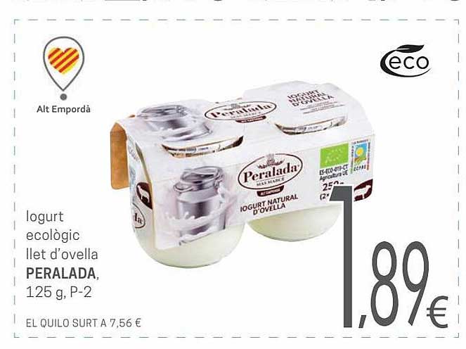 Valvi Supermercats Iogurt Ecològic Llet D'ovella Peralada