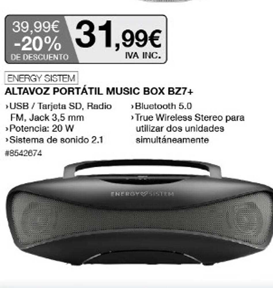 Altavoz Portátil Energy Sistem Music Box BZ7+