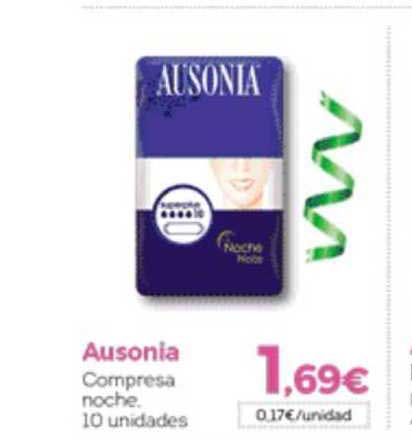 Oferta Ausonia Compresa Noche 10 Unidades En Hiber