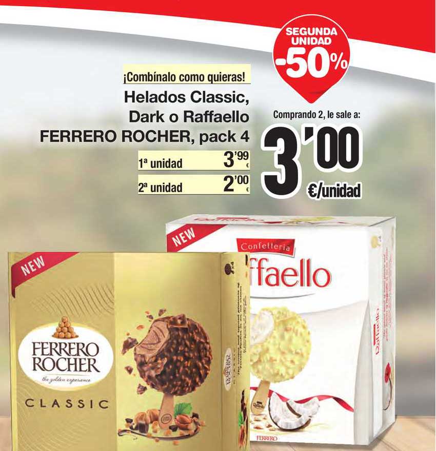 SPAR Fragadis Segunda Unidad -50% Helados Classic Dark O Raffaello Ferrero Rocher