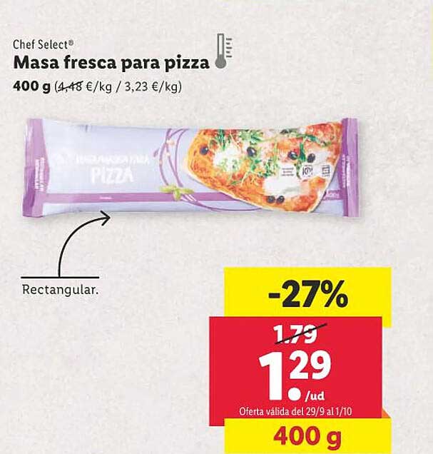 Oferta Chef Select Masa Fresca Para Pizza en LIDL CatalogosOfertas.es